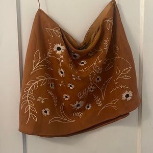 Suede Embroidered Skirt